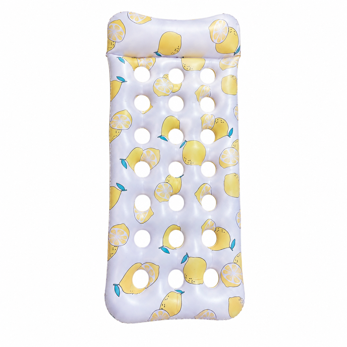 Lemon Print Inflatable Pool Lounge Float - 180x88cm | C-782-YLW