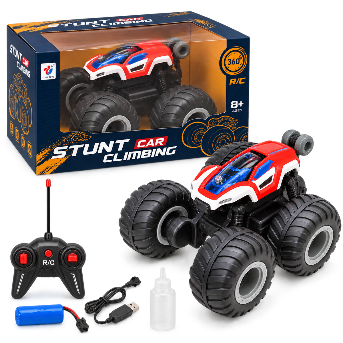 R/C Stunt Climbing Car 5-Channel with Spray Effect – Red & Blue | 3066-26A