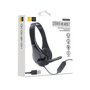 Case Logic Stereo USB Boom Headset With Microphone CL-AU-OH-132-BK