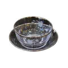 Cups & Saucers Glass Bowl & Plate Silver Ring | CS0004444#