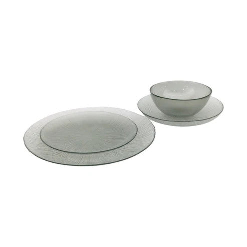 Cups & Saucers Dinner Set 24 Pcs - Grey | CS0006502