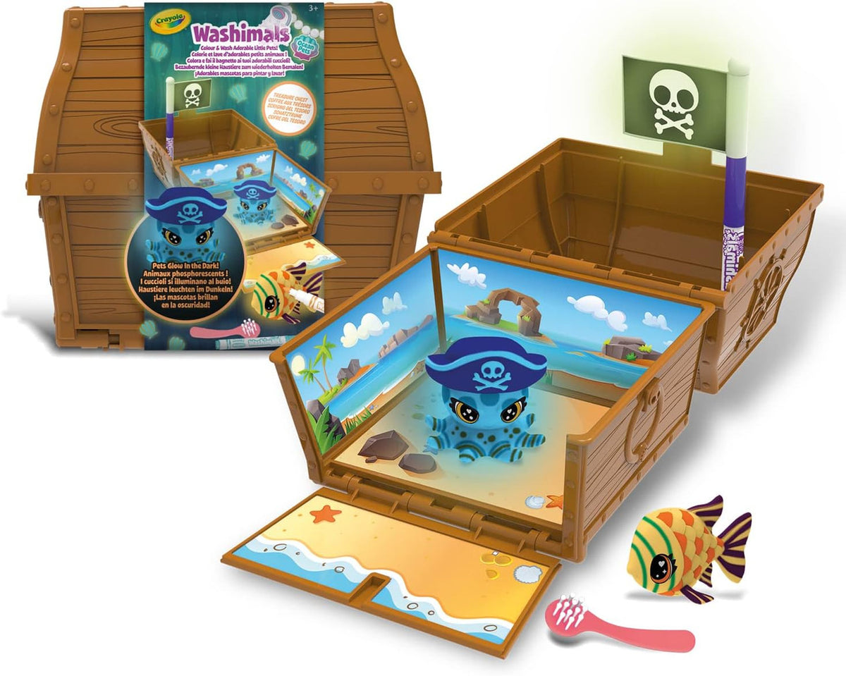 Crayola WASHIMALS GLOW OCEAN PETS - صندوق الكنز | CY747510