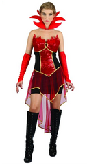 Red Devil Lady Costume (Dress, Gloves & Neckpiece) | 093469