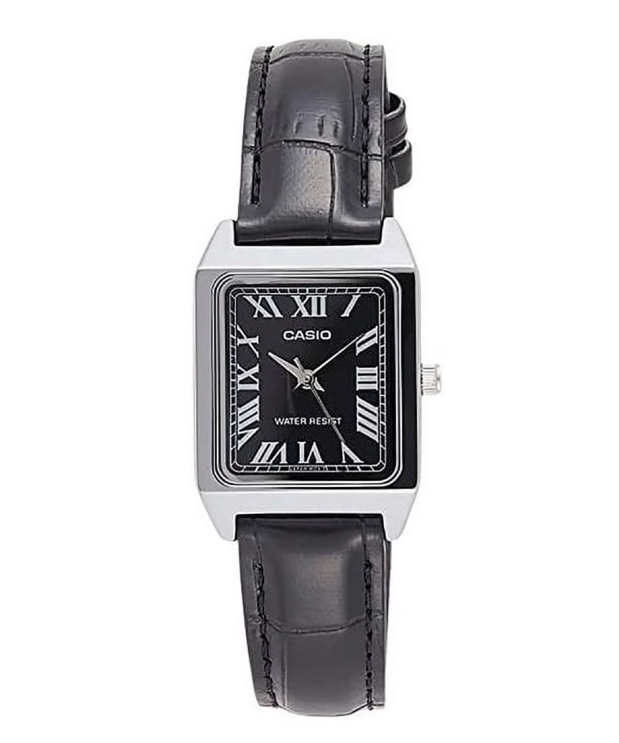 Casio LTP-V007L-1BUDF Analog Watch - Black Dial - Black Leather Strap | LTP-V007L-1BUDF