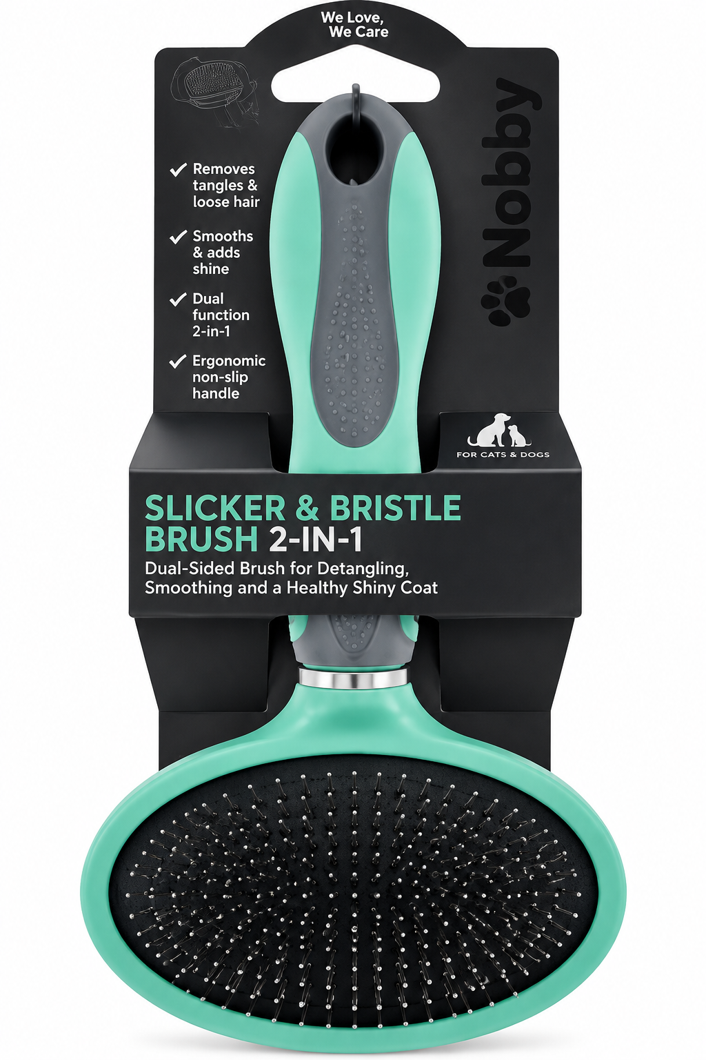 Nobby Slicker & Bristle Brush 2-in-1 | SW0110