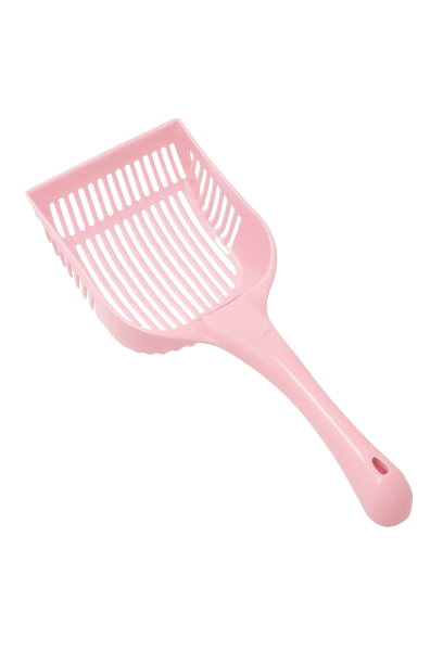Cat Litter Shovel - Durable Plastic Scoop with Handle for Easy Cleaning - Pink