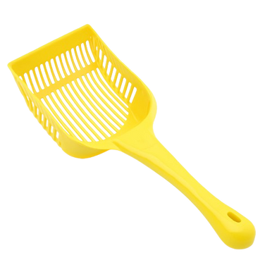 Cat Litter Shovel - Durable Plastic Scoop with Handle for Easy Cleaning - Yellow