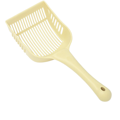 Cat Litter Shovel - Durable Plastic Scoop with Handle for Easy Cleaning - khaki