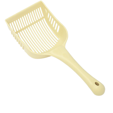 Cat Litter Shovel - Durable Plastic Scoop with Handle for Easy Cleaning - khaki