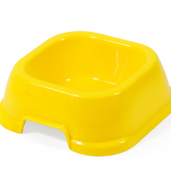 Kitten Feeding Bowl - Plastic Food & Water Dish for Cats - Yellow
