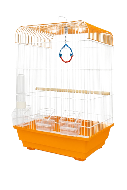 Bird Cage 3DS with Feeder & Water Dispenser - Orange