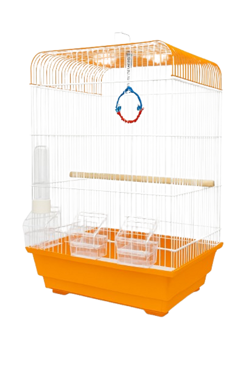 Bird Cage 3DS with Feeder & Water Dispenser - Orange