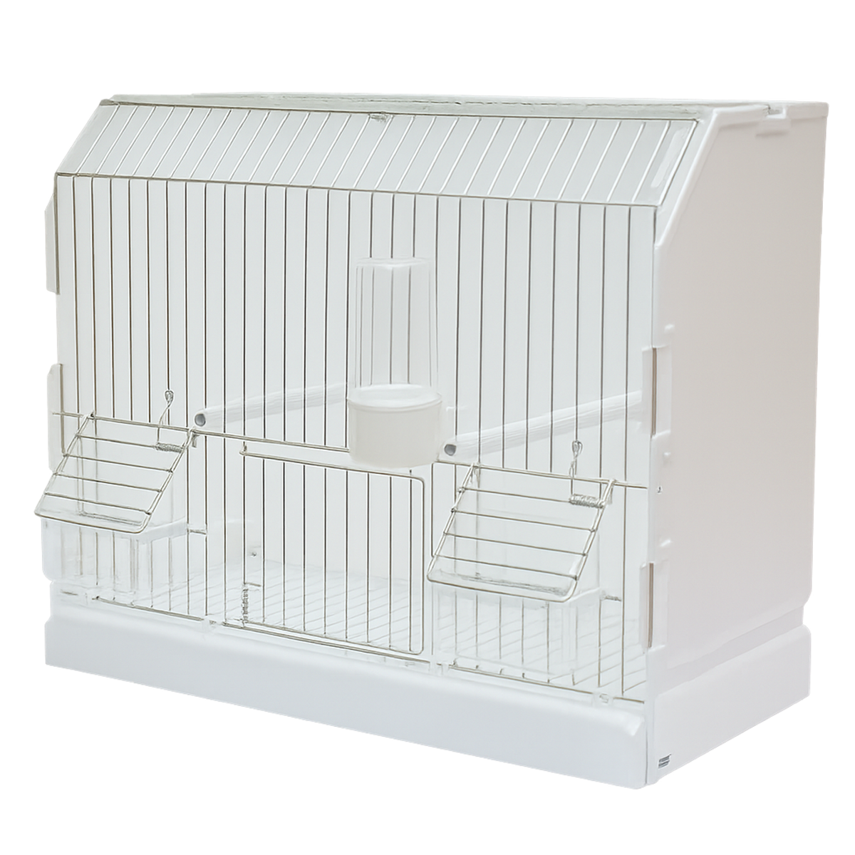 Bird Show Cage with Wooden Border - 2 Divisions