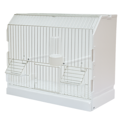 Bird Show Cage with Wooden Border - 2 Divisions