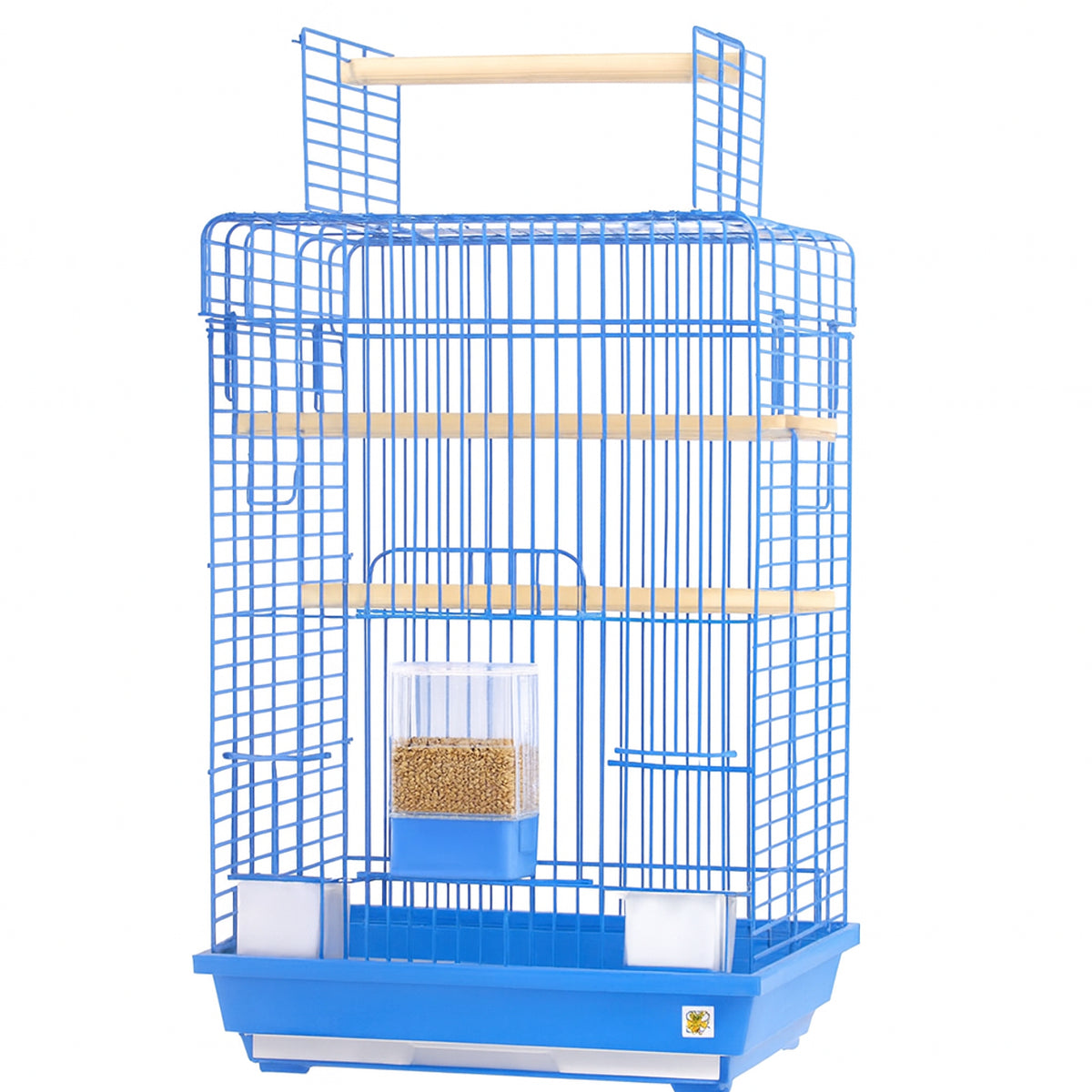 Lahoy Karawan Bird Cage - Blue Base with Feeders & Perches
