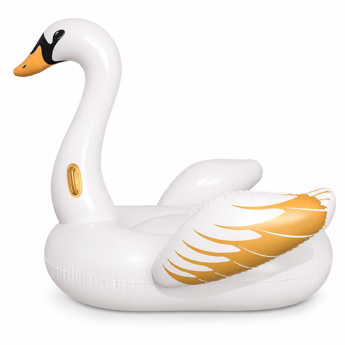 White & Gold Swan Inflatable Ride-On Pool Float | 41123