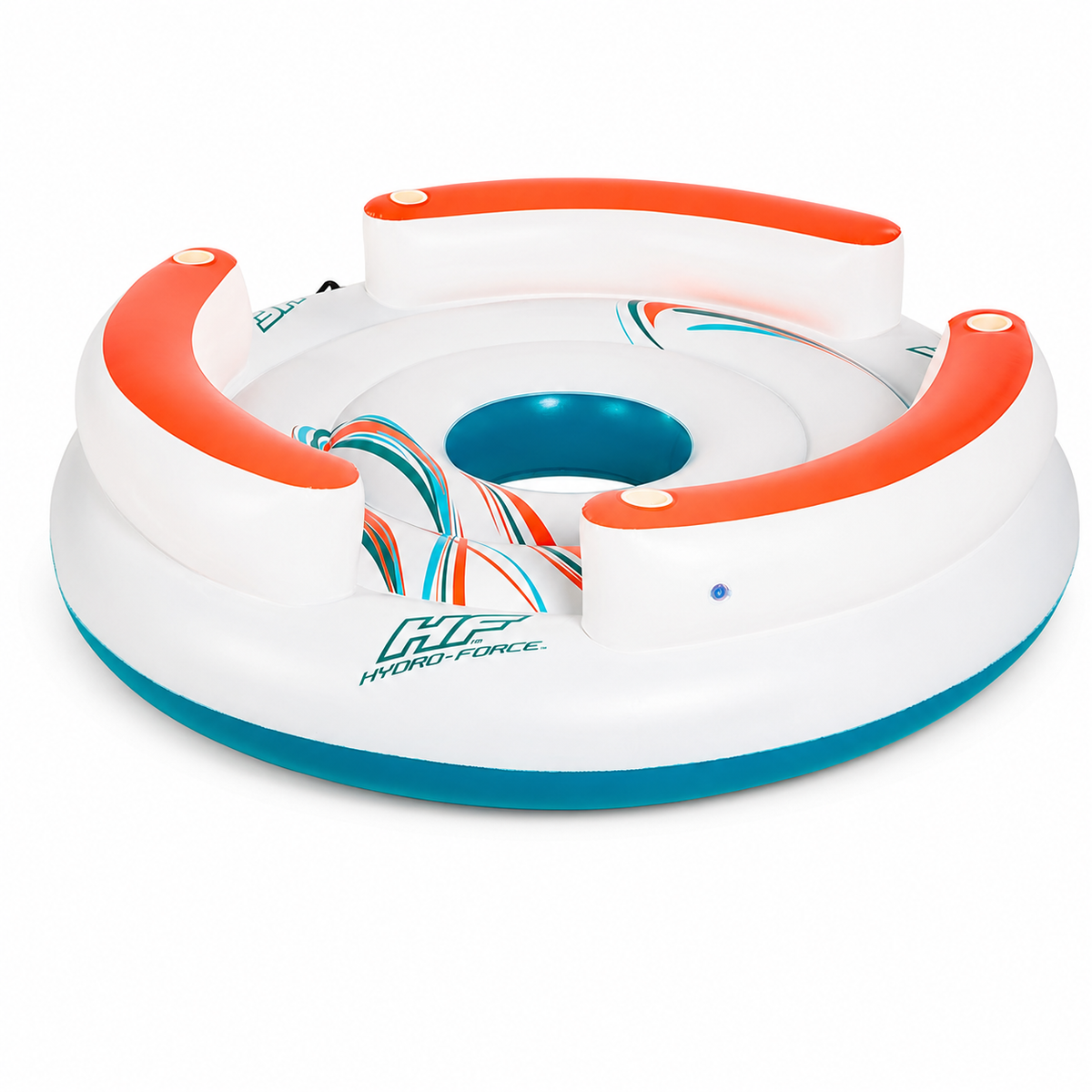 Bestway Hydro-Force 4-Person Inflatable Pool Island with Backrests & Cup Holders | 43135