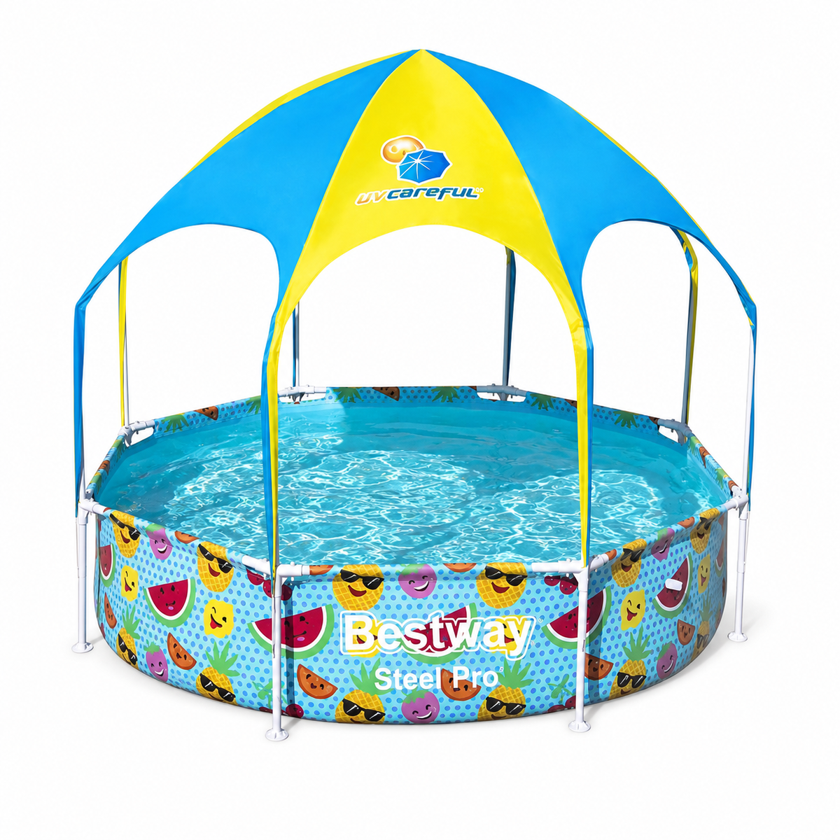 Bestway Steel Pro Splash-in-Shade Round Frame Pool with Canopy 244 x 51 cm | 56432