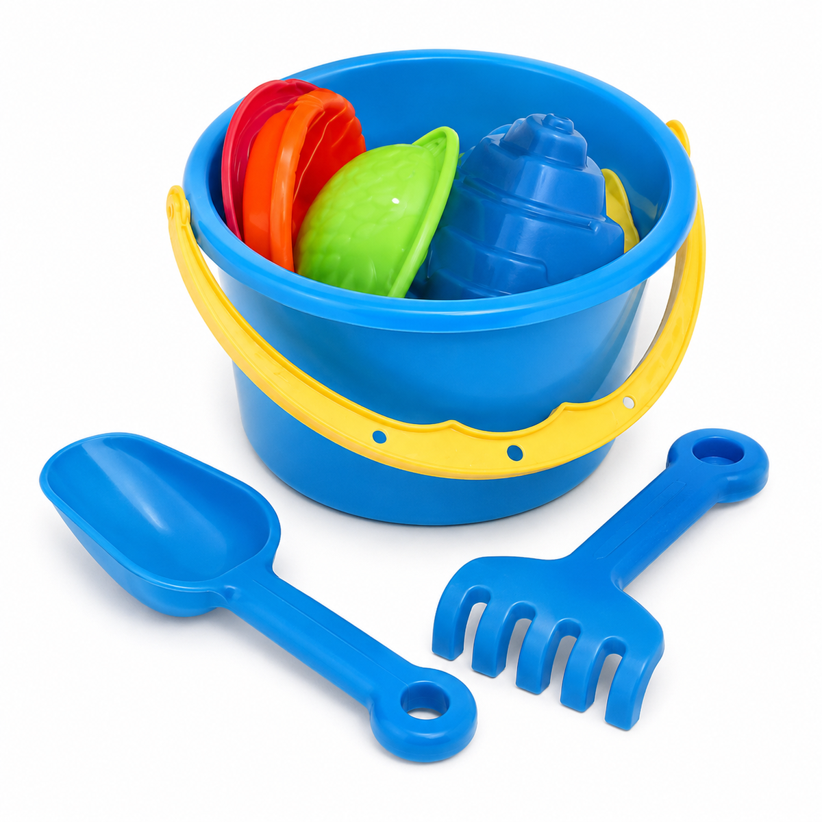 Kids Beach and Sand Toy Set with Bucket, Scoop, Rake and Molds - 8 Pieces | AD051-6
