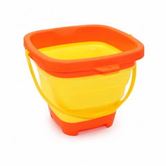 Kids Collapsible Beach and Sand Bucket with Handle - Yellow/Orange | 668-2