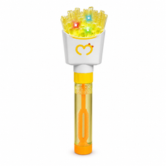French Fries Multi-Nozzle Light-Up Bubble Wand Toy - White/Yellow | 2835A
