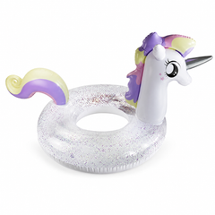 Glitter Unicorn Inflatable Swim Ring - White & Purple | AL1546-8