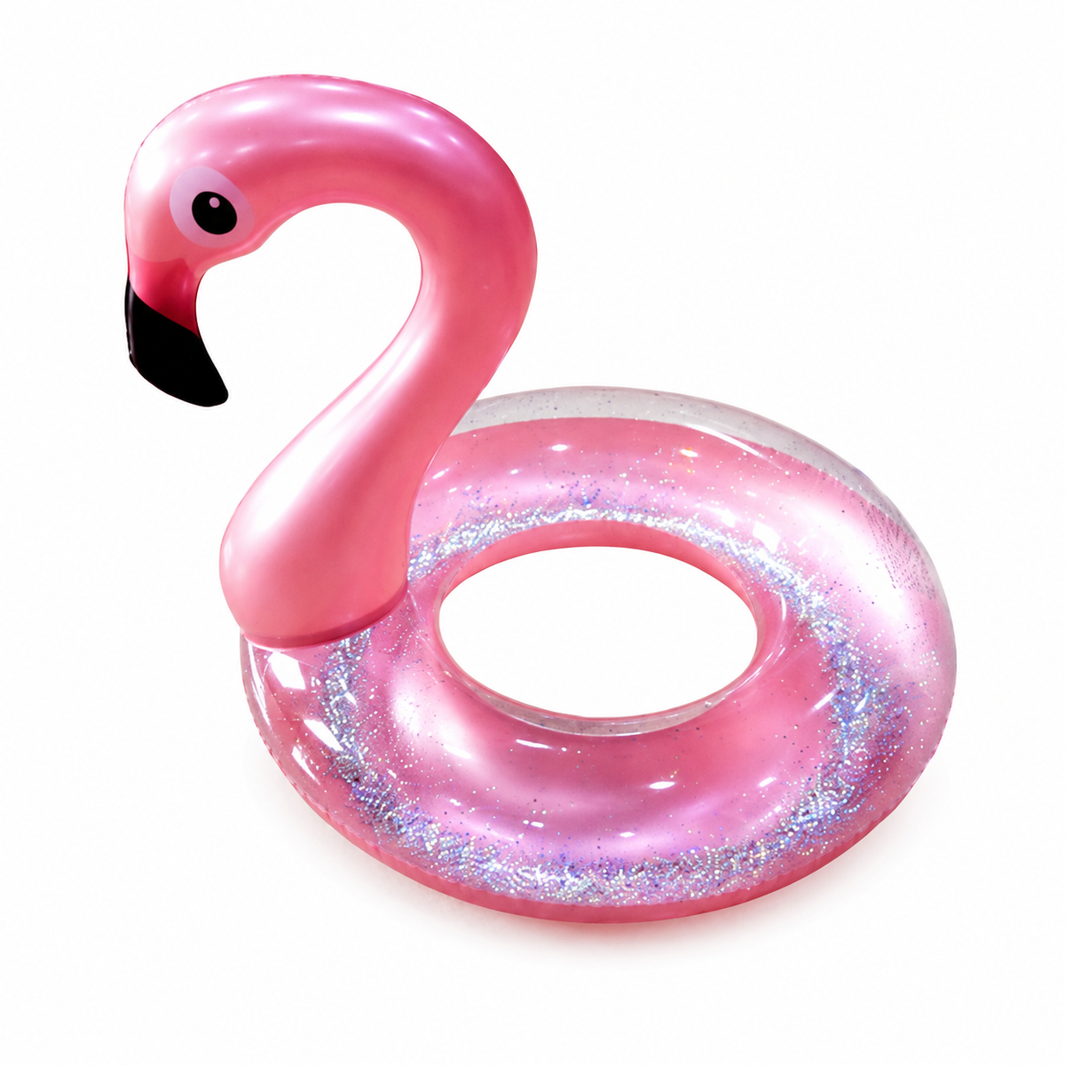 Glitter Flamingo Inflatable Swim Ring - Pink | AL1546-11