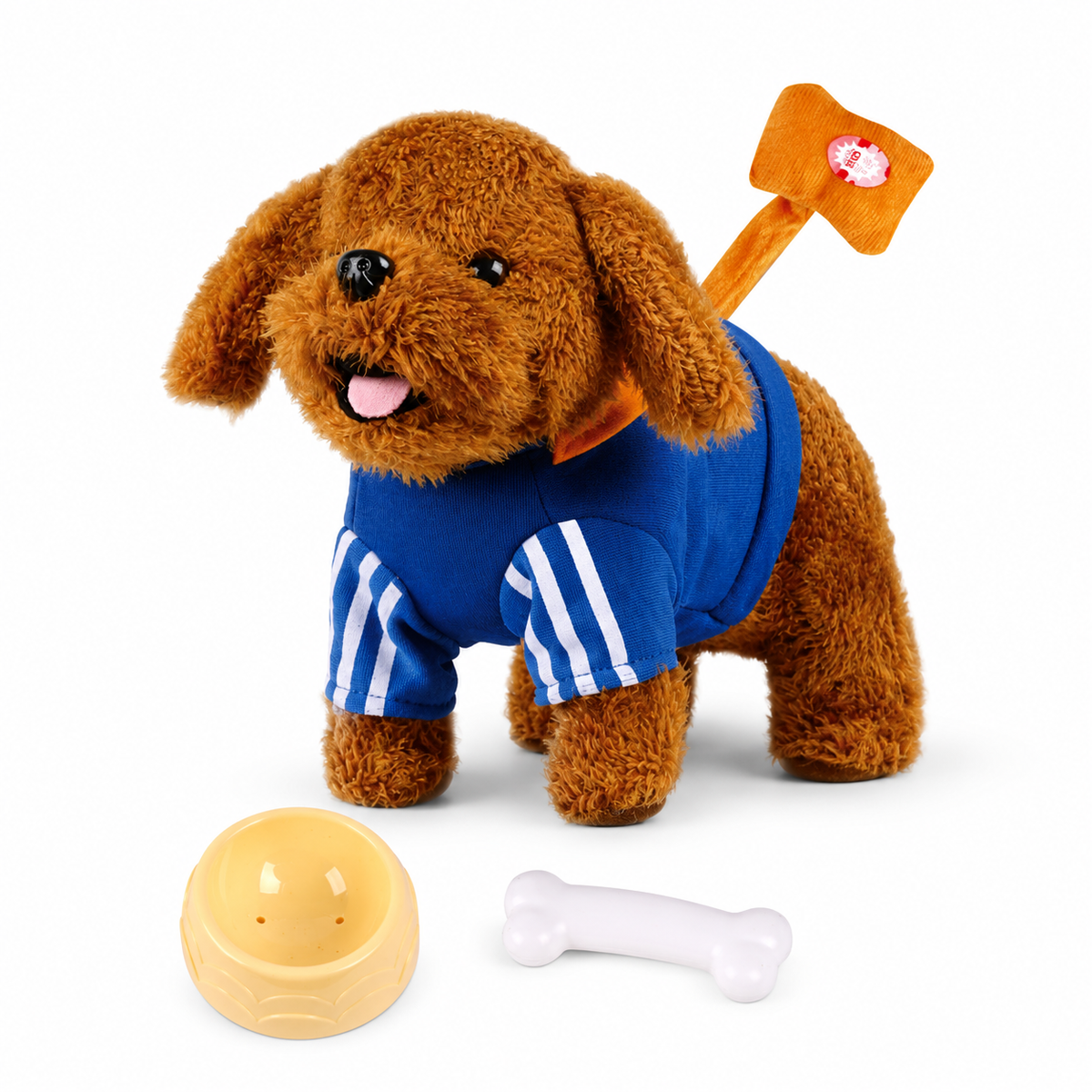Electronic Walking Plush Dog Toy with Music & Accessories - Brown | YT26-36