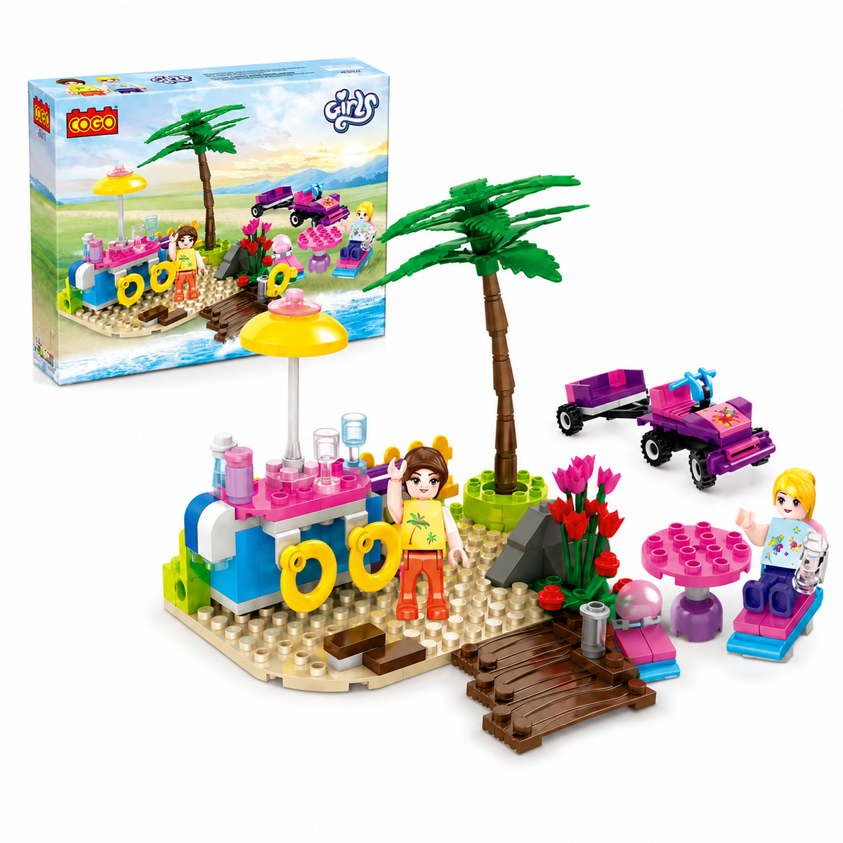 COGO Beach Girl Building Block Set - 191 Pieces - Multicolor | 4552