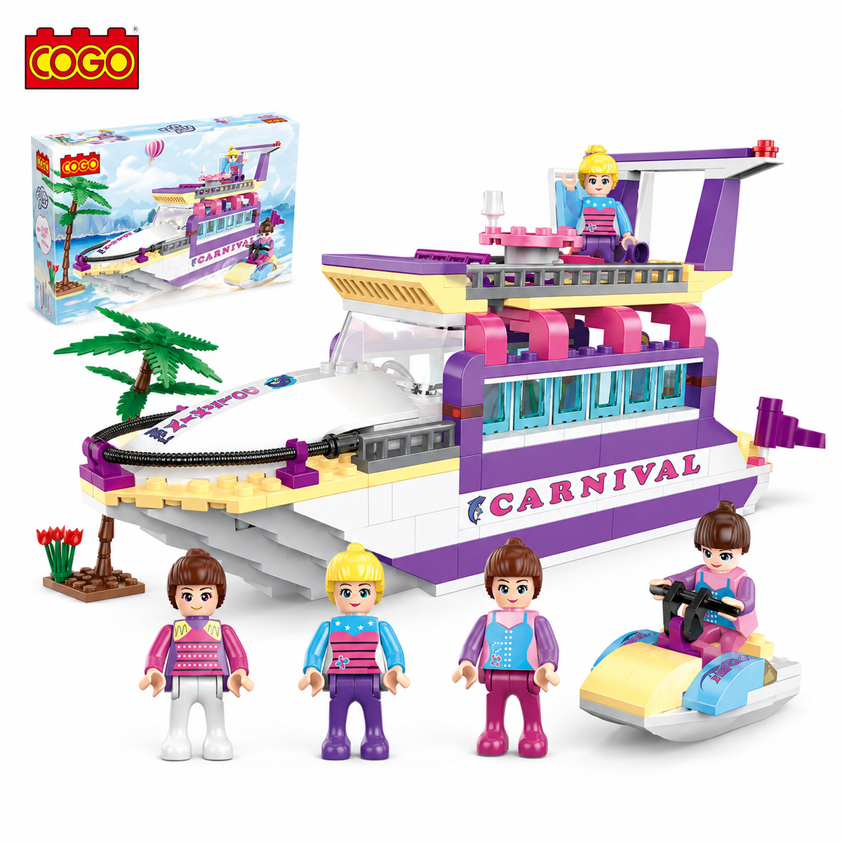 COGO Carnival Cruise Ship Building Block Set - 318 Pieces - Multicolor | 4508