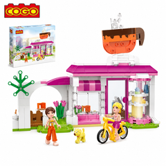COGO Girls Happy Coffee Shop Building Block Set - Café Design - Multicolor | 4573
