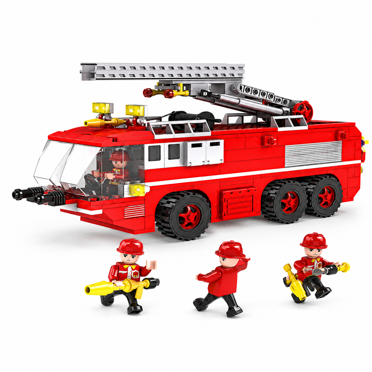 COGO Fire Truck Building Block Set - 412 Pieces - Ladder Fire Engine | 3615