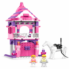 COGO Girls Prince Charming Castle Building Block Set - 161 Pieces - Pink Design | 3269-1