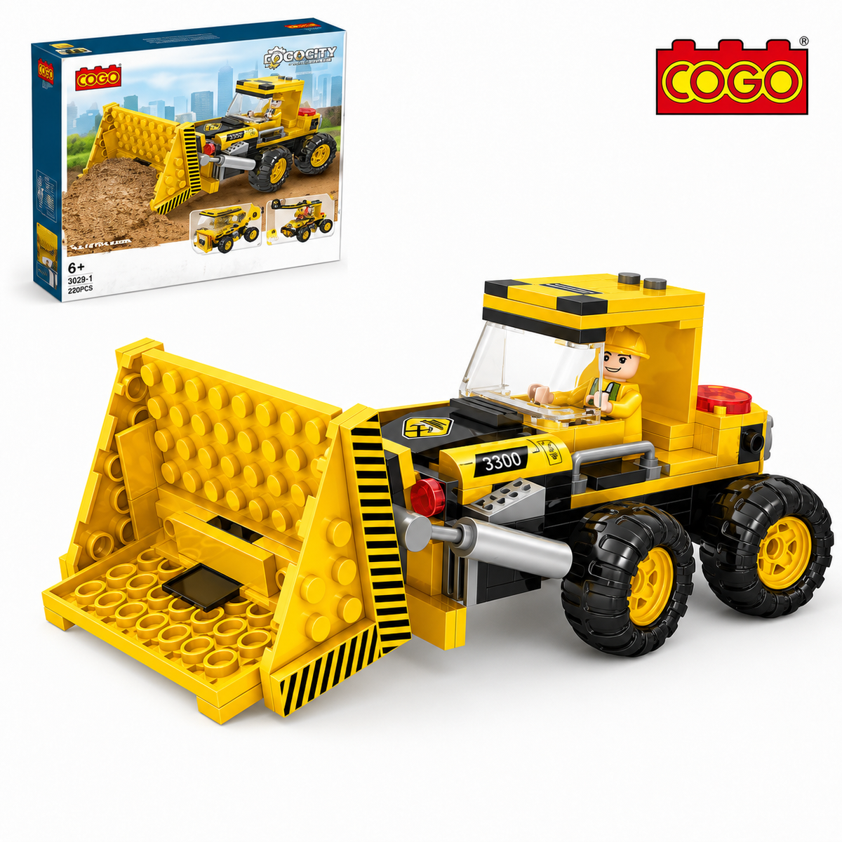 COGO - Construction Front Loader Building Block Set - 220 Pieces - 3029-1