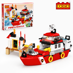 COGO - Fire & Rescue Boat Building Block Set - 316 Pieces - 4173