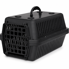 Cat Carrier Box Medium - Black With Black Door | OM-BX-M-BK-BK