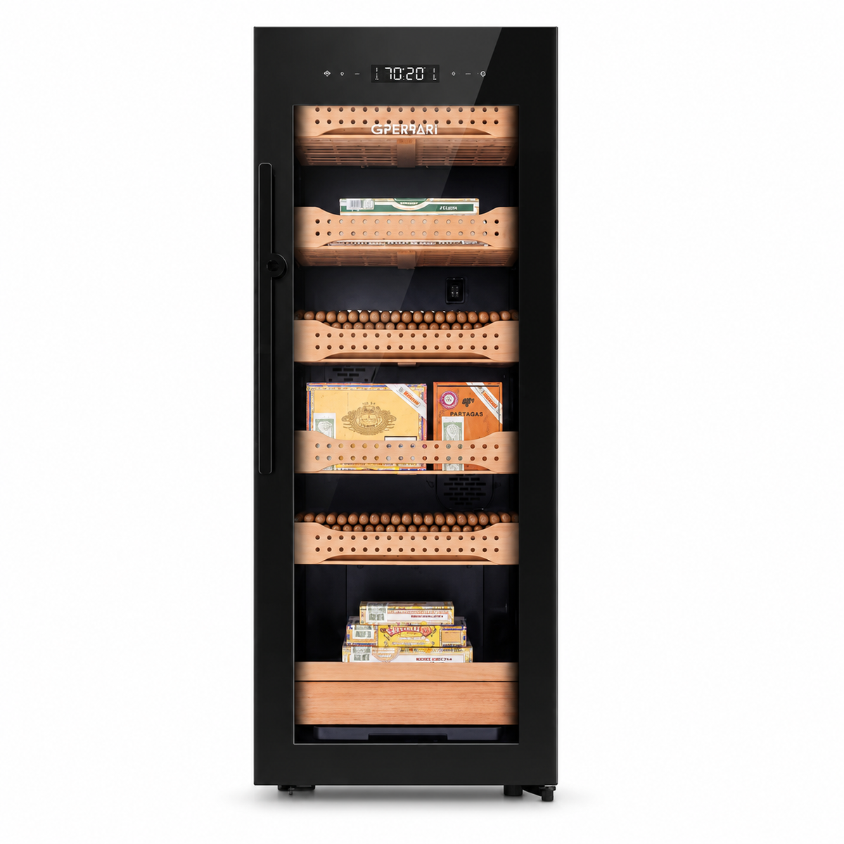 G3 Ferrari Compressor Cigar Humidor Cabinet with Fingerprint Lock 1500-Cigar Capacity | DSCH1500AH