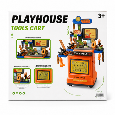 Playhouse Tools Cart Trolley Set 66 Pieces | 7324