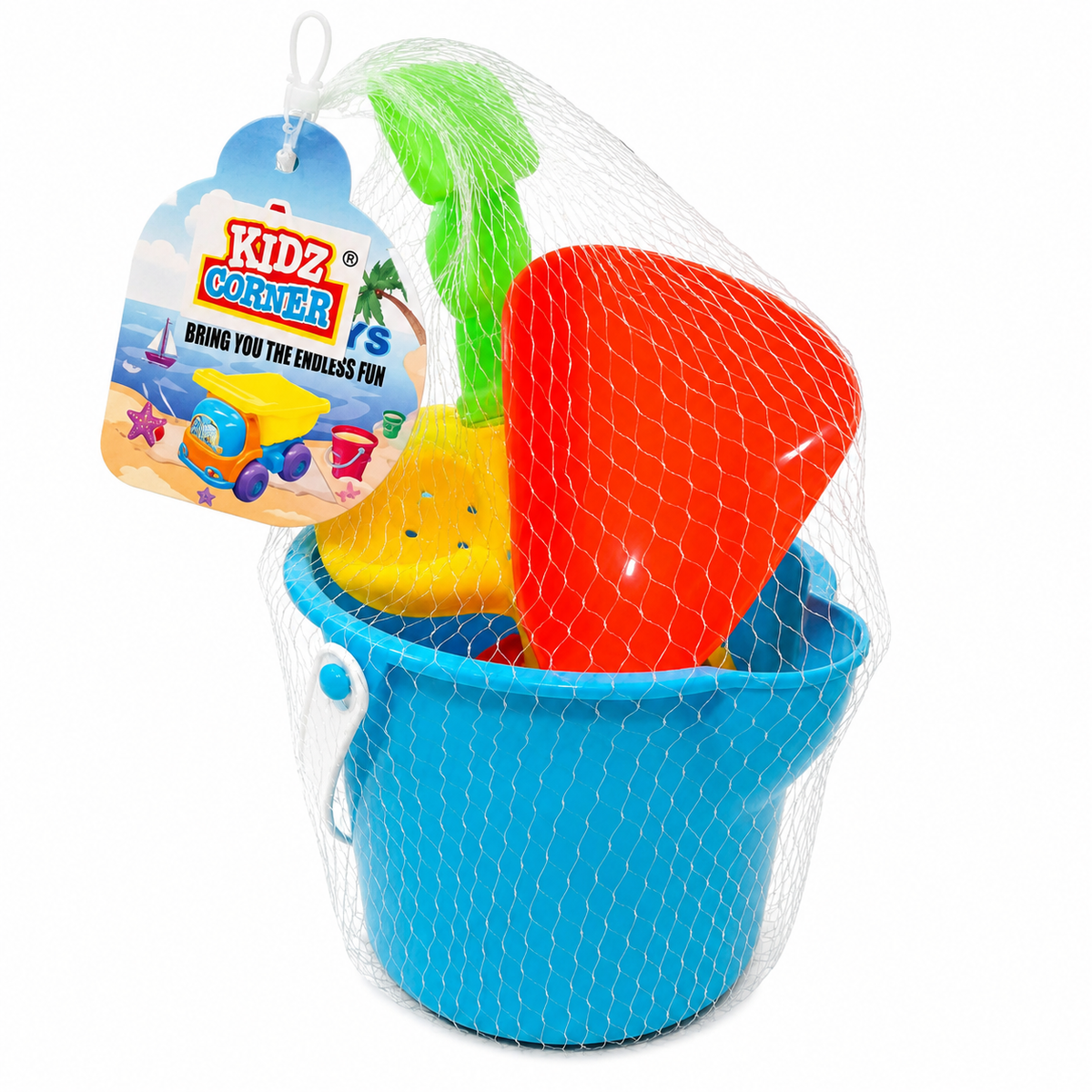 Beach Bucket, Shovel, Fan & Sand Molds Blue | 623/1 BLUE