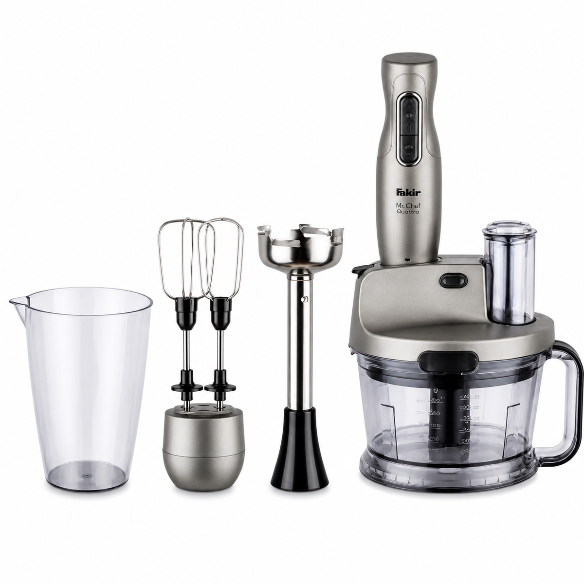 Fakir Mr Chef Quadro 1000W Blender Set with 1.5L Chopper - Silver | 41004195