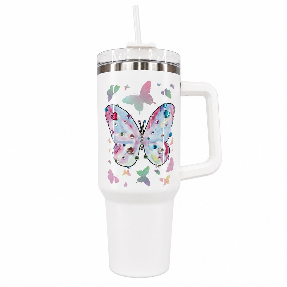 Butterfly Stainless Steel Double Wall Vacuum Insulated Tumbler 1200ml - White | C4076-WH