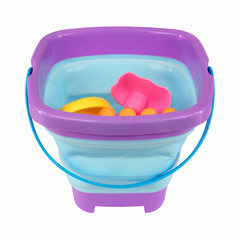 Foldable Beach Bucket Toy Set - Blue | C-2996-BL