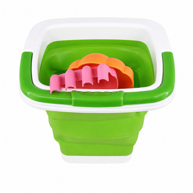 Foldable Beach Bucket Toy Set - Green | C-2996-GR
