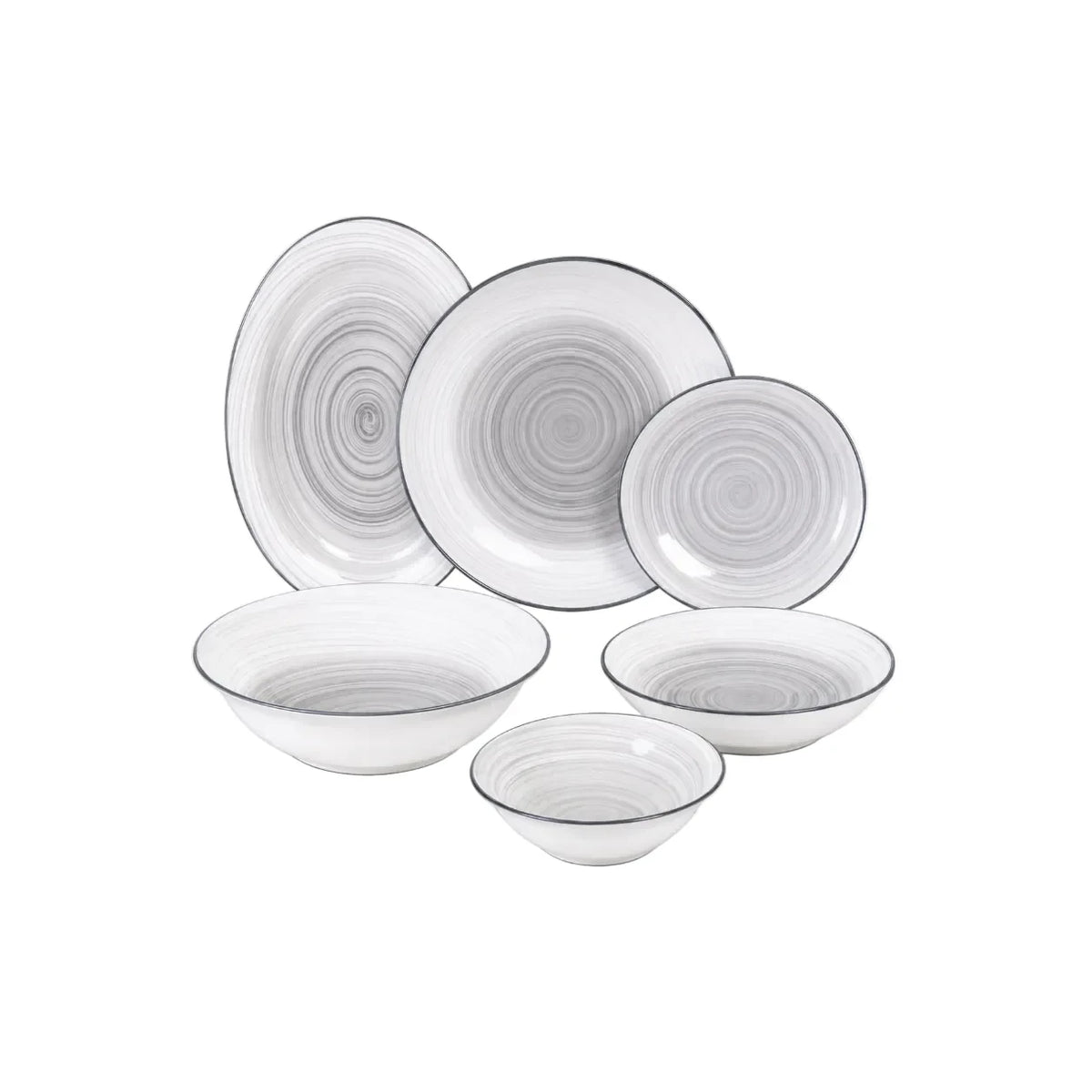 Dorsch Ripple Grey 26-Piece Porcelain Set | DH-09396