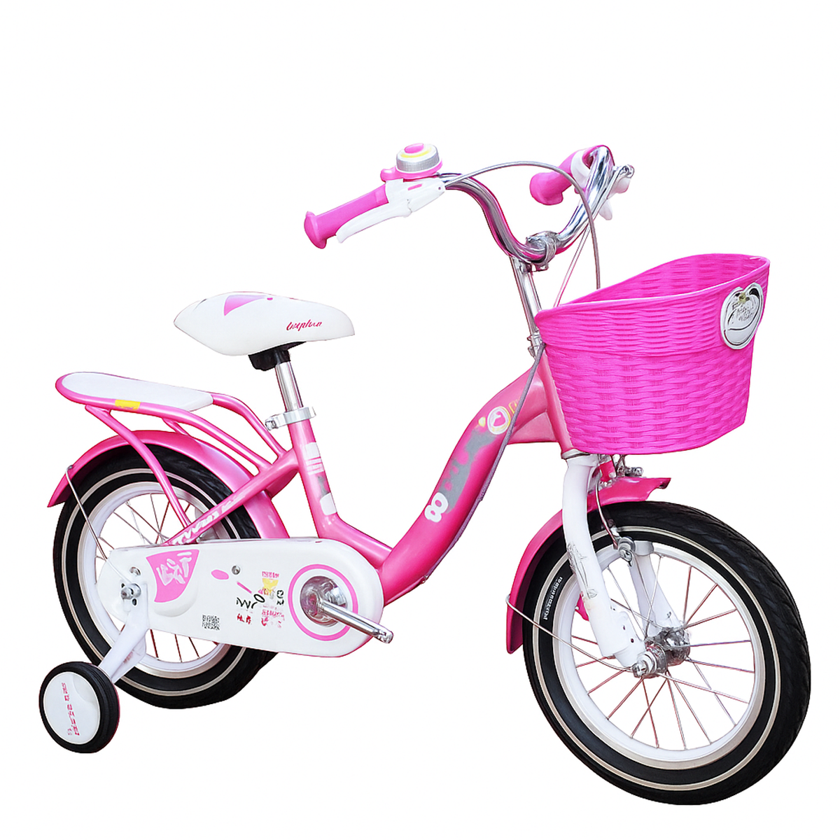 Princess Pink Kids Bicycle with Basket - 16 inch | DNGZ-16