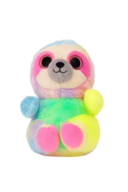 Rainbow Sloth Plush Toy - Colorful Soft Stuffed Animal with Cute Sleepy Face | 547-1