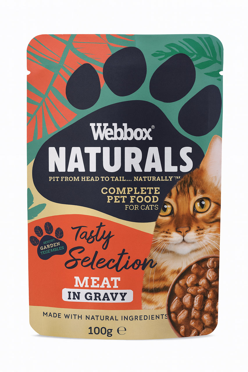Webbox Natural Pouch, Meat Selection in Gravy 100g | 864436N