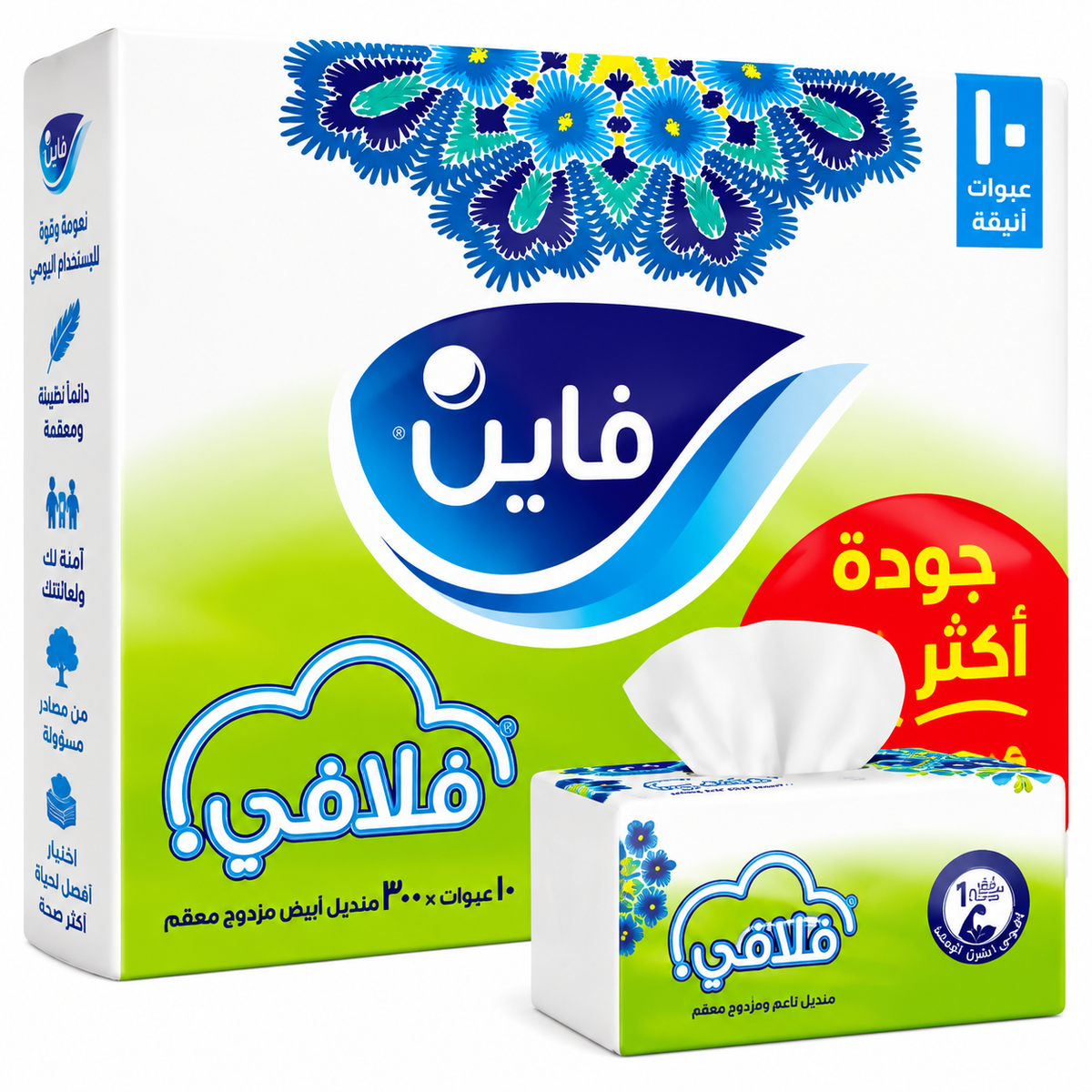 Fine Facial Tissue Fluffy 300 Sheets x 10 Pack | F0003285