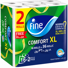 Fine Toilet Tissue Comfort XL 16+2 Rolls x 350 Sheets | F0003256