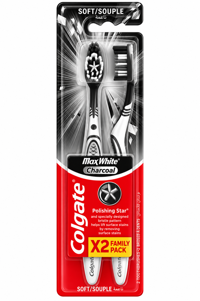 Colgate MaxWhite Charcoal Toothbrush 1+1 Free | 30042680
